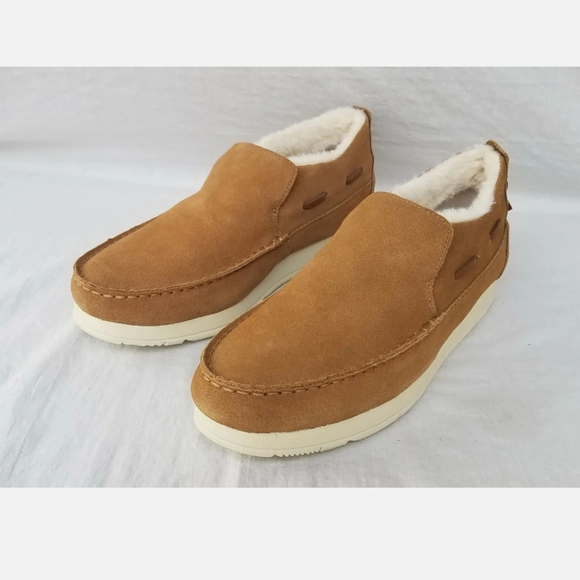 New Women's Sperry Moc-Sider Suede Slip-On Shoes Tan - Picture 2 of 9